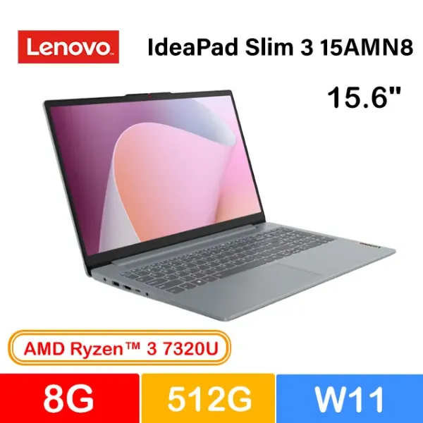 圖片 TOP2 LENOVO 聯想IdeaPad Slim 3 15AMN8 15.6吋文書效能筆電灰色(R3-7320U/8GB/512G/WIN11/82XQ00J9TW)