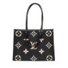 圖片 Louis Vuitton OnTheGo MM 壓花牛皮手提肩背包(M45495-黑/米)