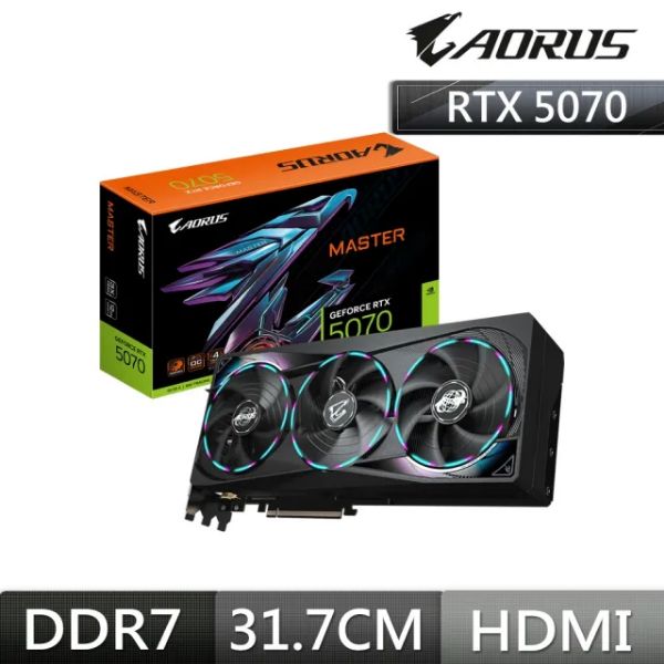 圖片 技嘉 AORUS RTX5070 MASTER 12G(2715MHz/32cm/三風扇/註五年)