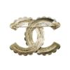 圖片 Chanel 黑框金屬大雙C造型胸針(淡金)