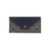 圖片 【TORY BURCH】MONOGRAM 緹花按扣長夾  海軍藍色 - 165023 405