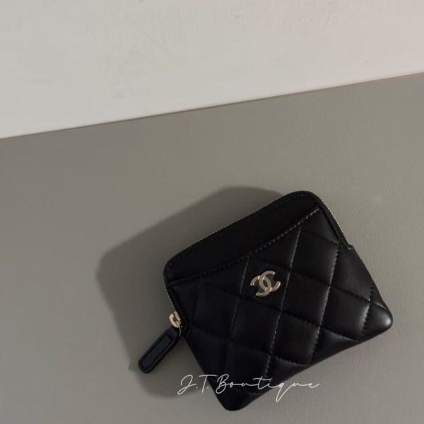 圖片 Chanel coco 羊皮金釦吐司錢包