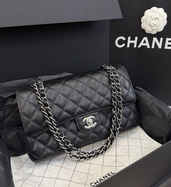 圖片 「M.Y精品」 香奈兒 Chanel 荔枝皮 cf25 coco25 荔枝黑銀 台灣購證+發票 晶片款 母親節精選