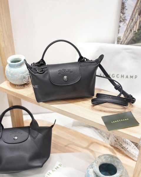 圖片 Longchamp  XXS單柄皮革手拿包/黑色(預購)