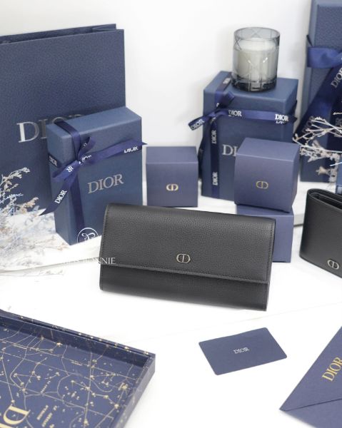圖片 DIOR 男素面牛皮CD掀蓋長夾-黑色-(預購)