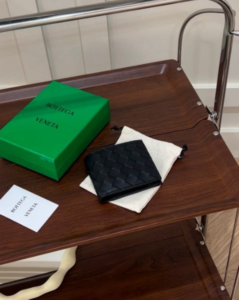 圖片 【BV】編織內零錢袋雙折短夾 黑色