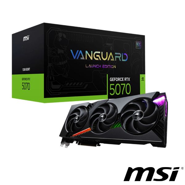 圖片 MSI GeForce RTX 5070 12G VANGUARD SOC LAUNCH EDITION 顯示卡