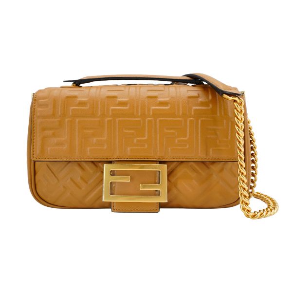 圖片 Fendi 展示品 Baguette 羊皮肩背/斜背二用包(8BR793-棕)