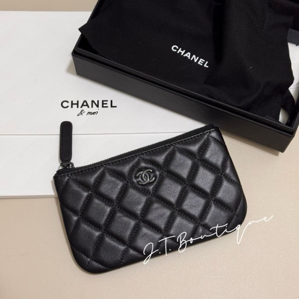 圖片 chanel So black 一字拉鍊錢包