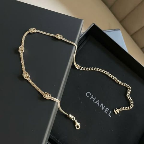 圖片 Chanel 淡金五花魚骨choker
