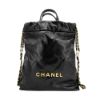 圖片 Chanel 22 菱格牛皮金鍊手提後背包(AS3859-黑)