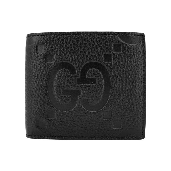 圖片 Gucci Jumbo GG 壓紋牛皮八卡對開短夾(739475-黑)