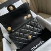 圖片 Chanel 22k黑金羊皮金柱調節口蓋包