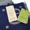 圖片 Gucci 羊毛大G logo圍巾(495592-灰/深藍)