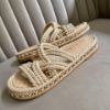 圖片 Chanel 奶茶色編織鏈條麻繩拖鞋