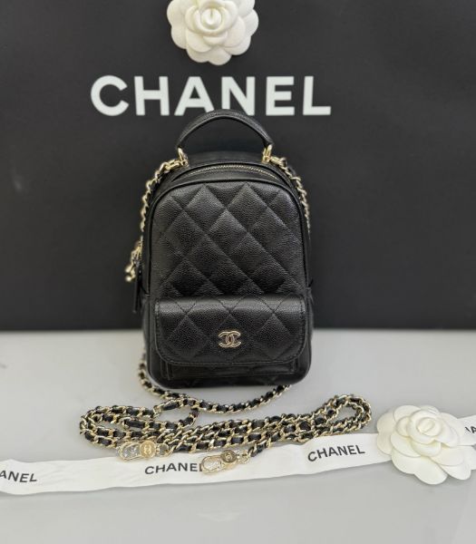圖片 「M.Y精品」 香奈兒 Chanel  小書包  後背包  手提包 荔枝黑淡金釦 