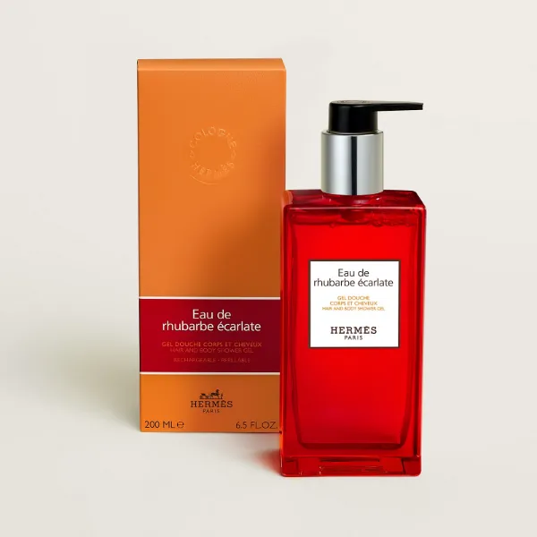 圖片 Hermès 愛馬仕香氛 緋紅火參二合一洗髮沐浴露 Eau de rhubarbe ecarlate 200ML - 專櫃緞帶包裝/可加購7.5迷你香