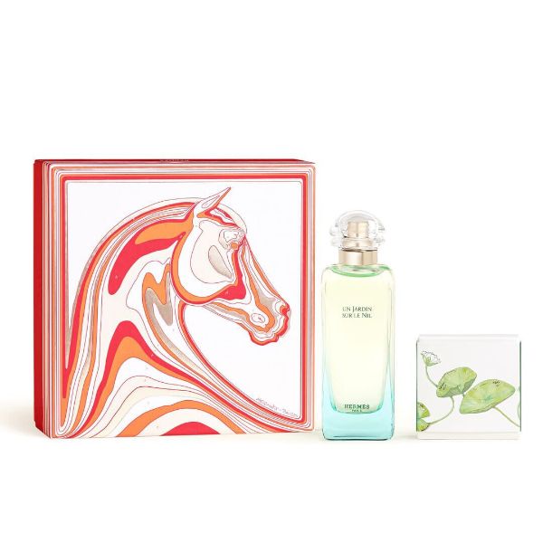 圖片 Hermès 愛馬仕香氛 Un Jardin sur le Nil 尼羅河花園淡香水禮盒 - 專櫃緞帶包裝/2025母親節限定包裝