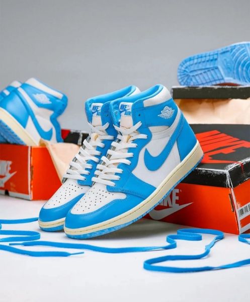 圖片 Air Jordan 1 High OG UNC Reimagined 北卡藍 做舊 奶油底 DZ5485-402