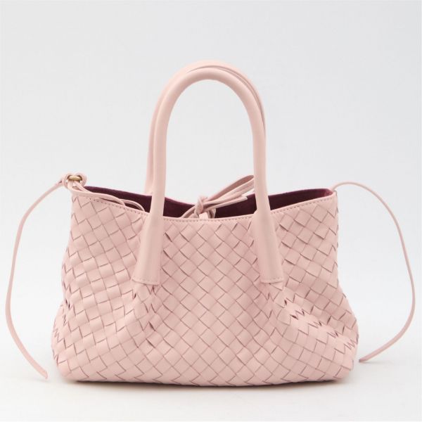 圖片 《現貨最低特價 》Bottega Veneta 819004 Small Pinacoteca 編織小款托特包 玫瑰粉色