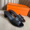 圖片 Hermes 黑色蕾絲豬鼻子跟鞋