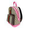 圖片 Gucci Ophidia 展示品 印花帆布牛皮飾邊手提後背包(547965-螢光粉)