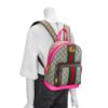 圖片 Gucci Ophidia 展示品 印花帆布牛皮飾邊手提後背包(547965-螢光粉)