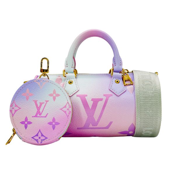 圖片 Louis Vuitton Papillon BB 牛皮手提斜背圓筒包(M46078-漸層粉紫)