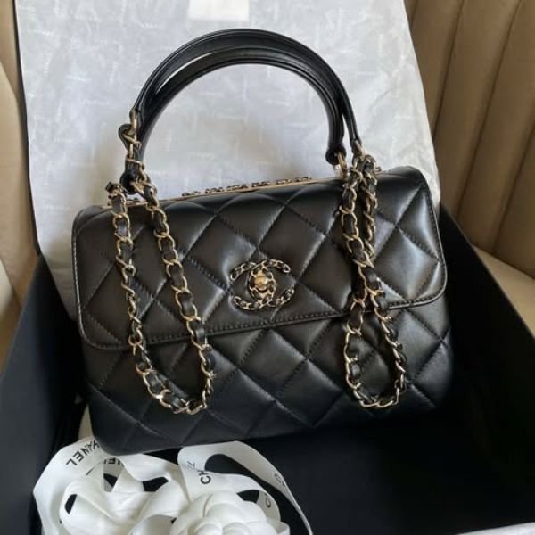 圖片 Chanel 23s黑金編織trendy handle