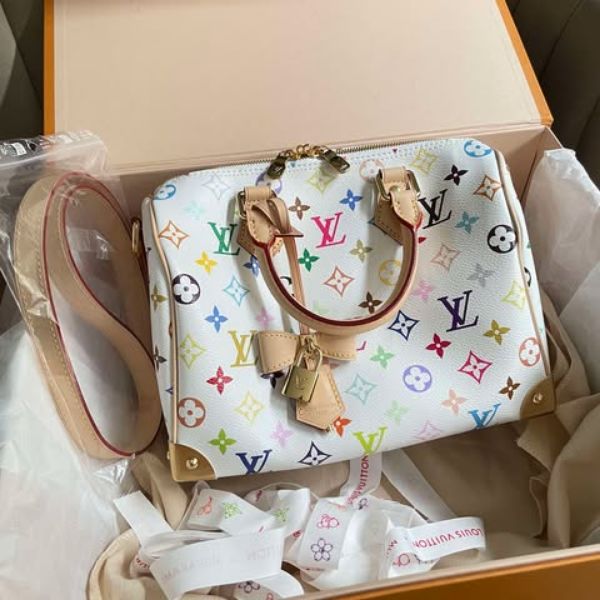 圖片 LV 村上隆白三彩speedy25