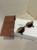 圖片 Celine 玫瑰金色橢圓墨鏡 配 焦糖色墨鏡包