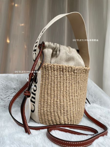 圖片 CHLOE 經典米色草編包