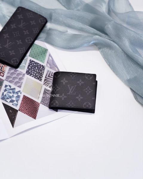 圖片 LV(M62545) 男老花零錢袋短夾/灰黑(預購)