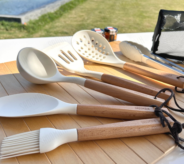 圖片 仙德曼-露營餐廚五金９件組（附收納網袋）剩白色