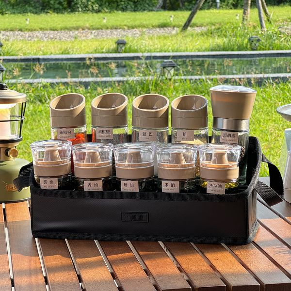 圖片 仙德曼-露營調味罐10件套組（附收納提袋）-沙色