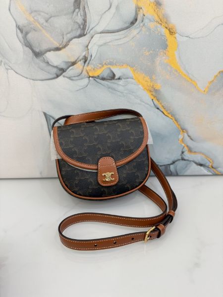 圖片 「M.Y精品」Celine 馬鞍包 經典老花  mini老花馬鞍包