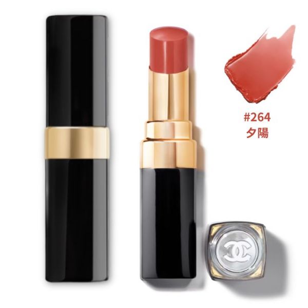 圖片 CHANEL 香奈兒彩妝 COCO晶亮水唇膏 3g 金管 #264夕陽 SUNSET - 赭紅玫瑰粉/2025夏季限量彩妝