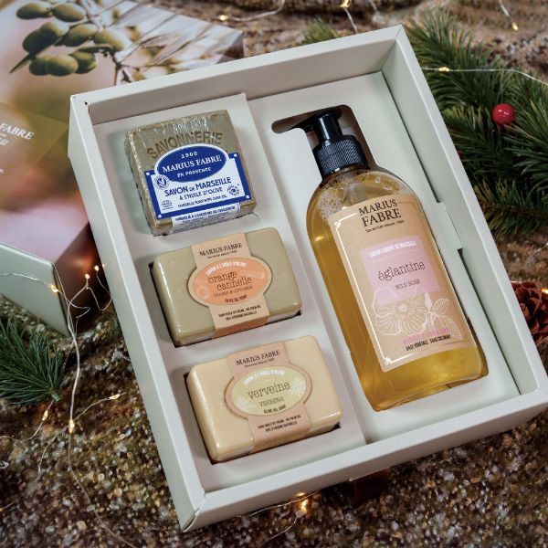 圖片 法鉑幸福聖誕星光禮盒組(液體皂 馬賽皂)- 野玫瑰/檀香 
