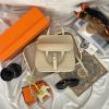 圖片 Hermes Halzan 22 MINI VEAU SWIFT 奶昔白銀釦