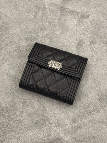 圖片 現貨不用等 !Leboy系列 黑銀荔枝牛皮三折短夾