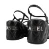 圖片 Chanel 羊皮菱格銀logo厚底涼鞋#36(G39680-黑)