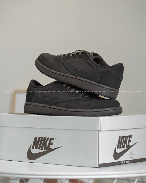 圖片 KTQ STORE  預購+現貨 Air Jordan 1 x Travis Scott Velvet Brown 聯名款 倒勾 黑棕 DM7866-202