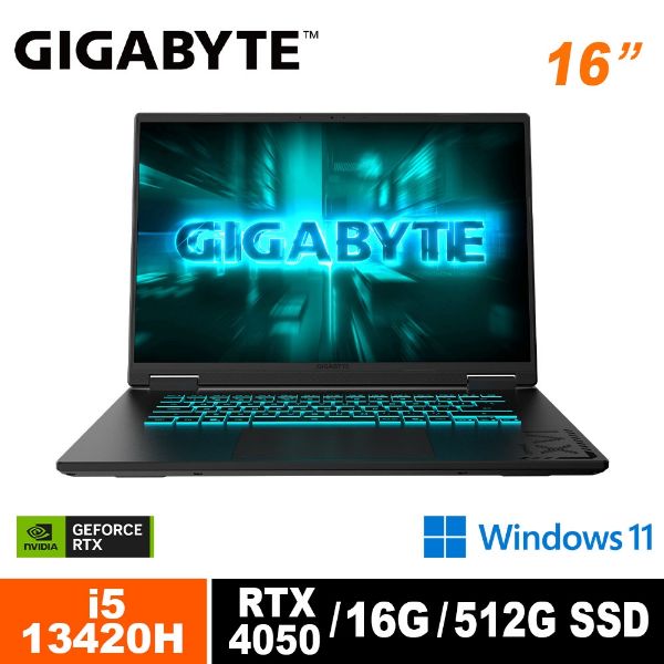 圖片 技嘉 GAMING A16 i5-13420H/RTX4050/16G/512G/16吋 黑 CMHH2TW893SH