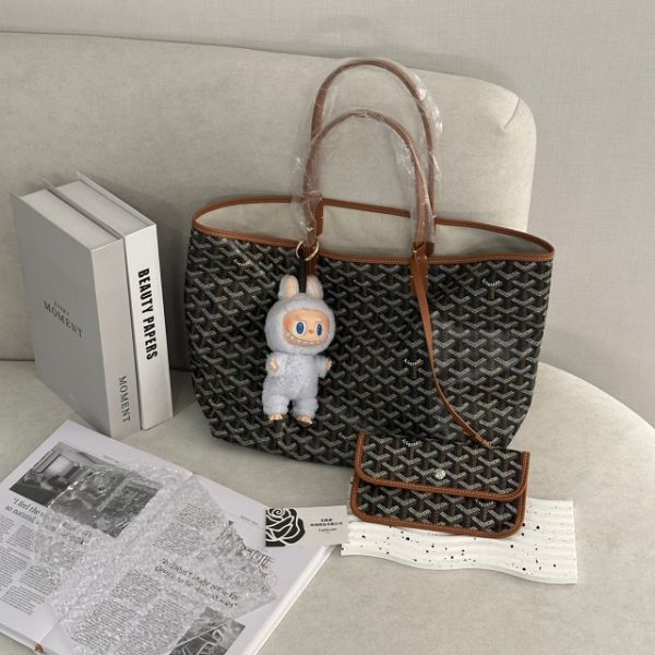 圖片 Goyard Saint Louis PM 黑棕托特包