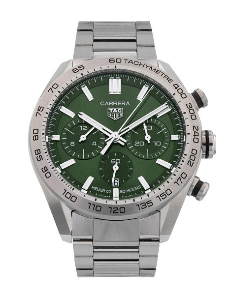 圖片 TAG Heuer Carrera Chronograph 綠面自動計時腕錶 44mm