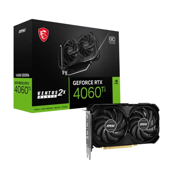 圖片 MSI 微星 GeForce RTX 4060 Ti VENTUS 2X BLACK 16G OC 顯示卡