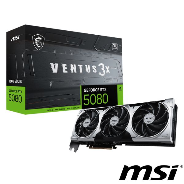 圖片 MSI 微星 GeForce RTX 5080 16G VENTUS 3X OC PLUS 顯示卡