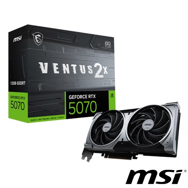 圖片 MSI 微星GeForce RTX 5070 12G VENTUS 2X OC 顯示卡