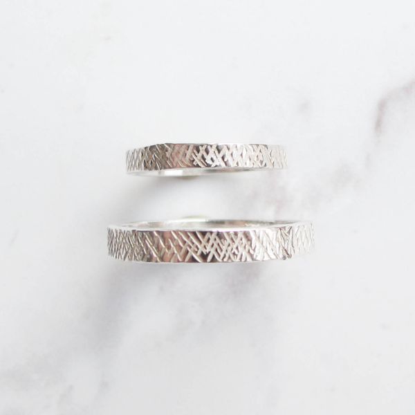 圖片 【限海安店】DIY手工銀飾教學卷 | 交叉 |自然系手工紋路 純銀情侶對戒 | 大員囡仔