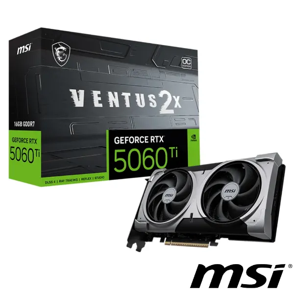 圖片 MSI 微星 GeForce RTX 5060 Ti 16G VENTUS 2X OC PLUS 顯示卡